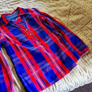 Blue & Red plaid top